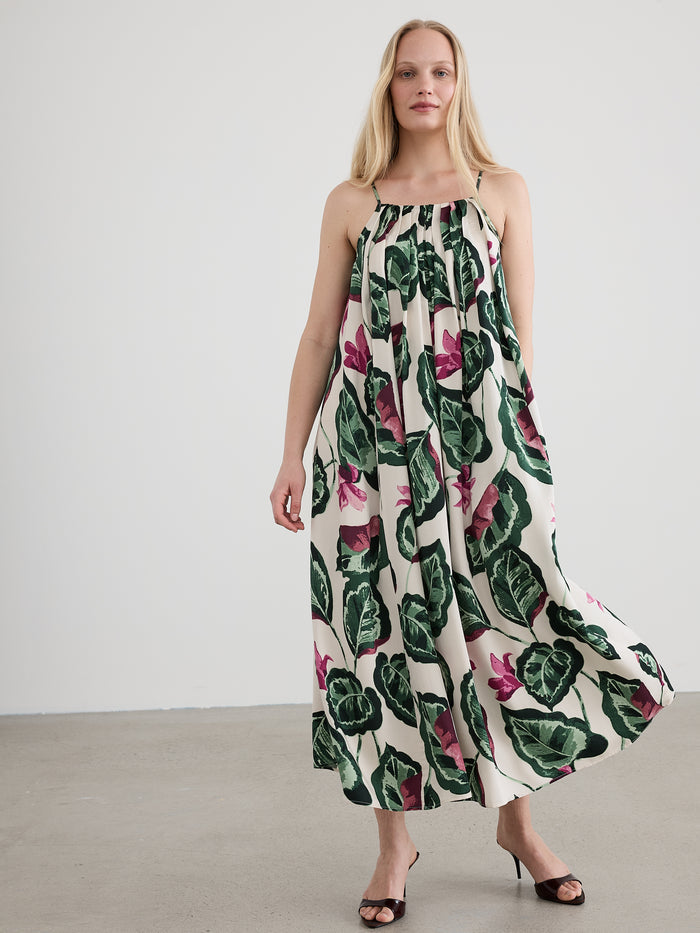 Sleeveless Square-Neck Maxi Dress