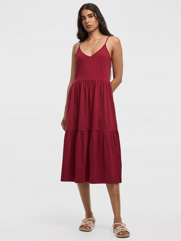 Sleeveless V-Neck Midi Dress