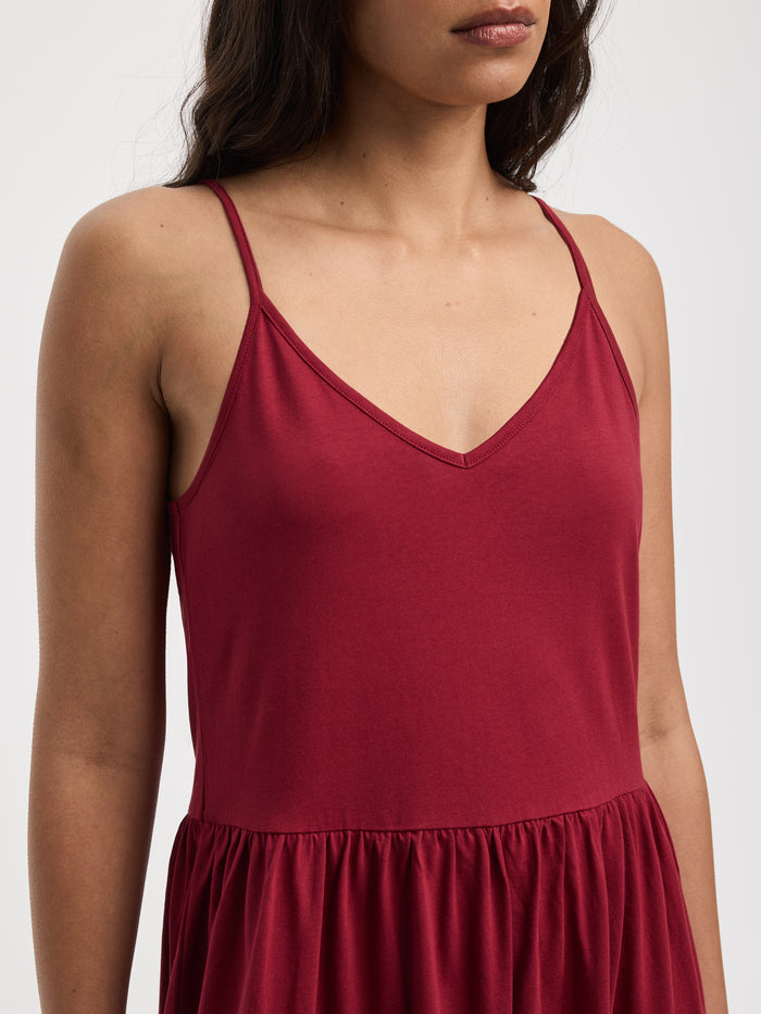 Sleeveless V-Neck Midi Dress