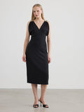 Sleeveless V-Neck Pencil Fitted Dress