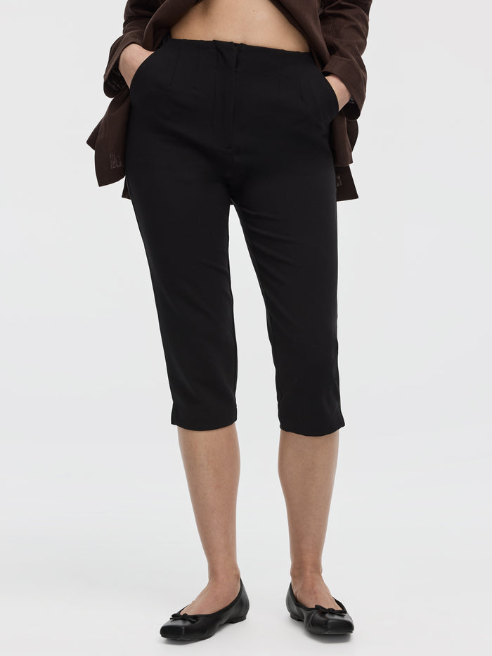 Slim-Leg High-Rise Capri Pants