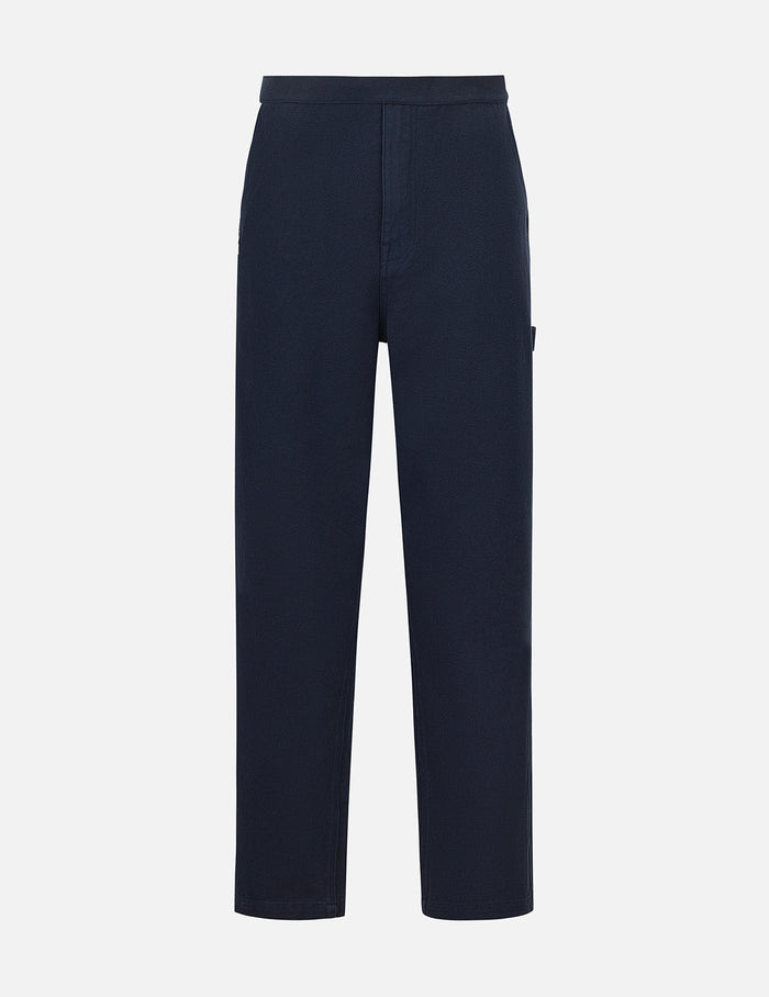 Slogan Appliqué Embroidery Straight Fit Worker Chino