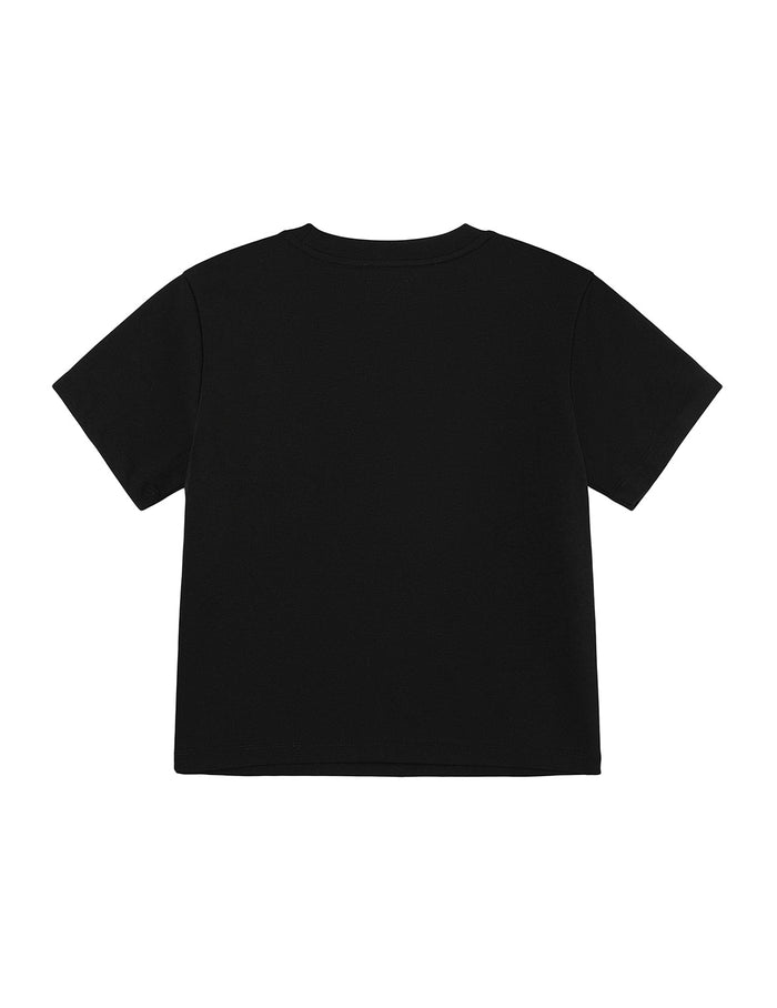 Slogan Embroidery and High-heeled Seagull Slim Fit T-Shirt