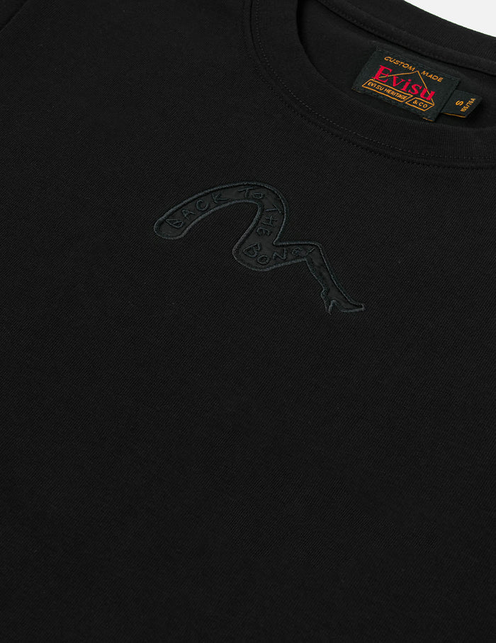 Slogan Embroidery and High-heeled Seagull Slim Fit T-Shirt