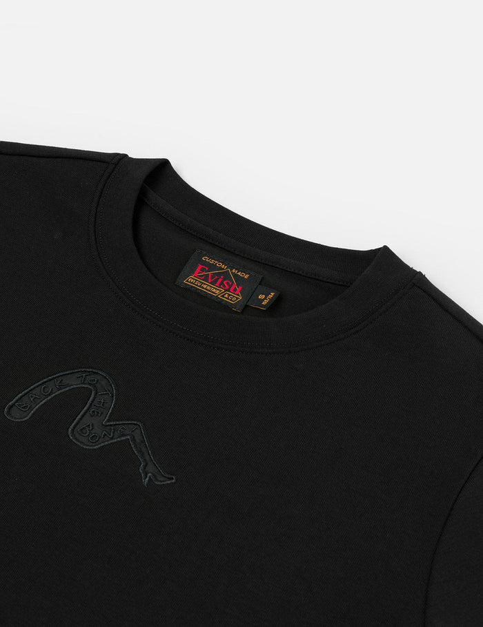 Slogan Embroidery and High-heeled Seagull Slim Fit T-Shirt