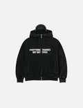 Slogan Print Oversized with Cap Hooded Jacket