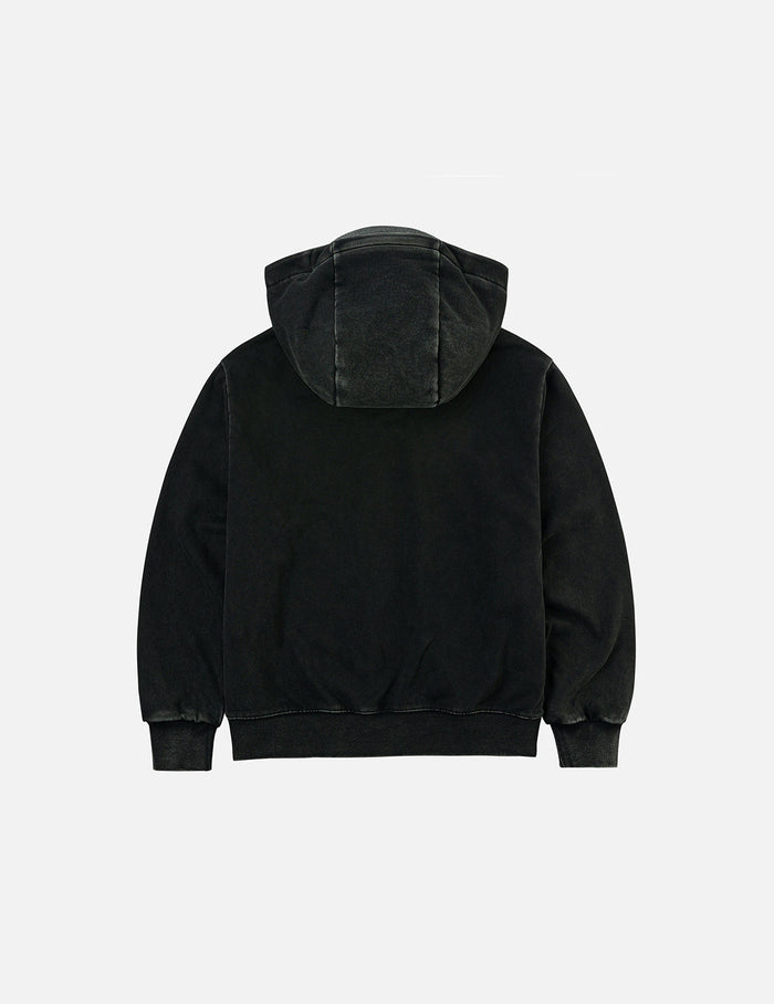Slogan Print Oversized with Cap Hooded Jacket