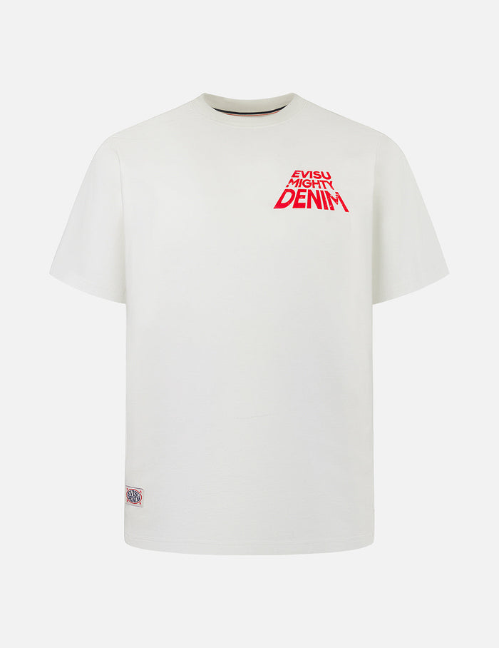 Slogan Print with Godhead Appliqué Embroidery Regular Fit T-Shirt
