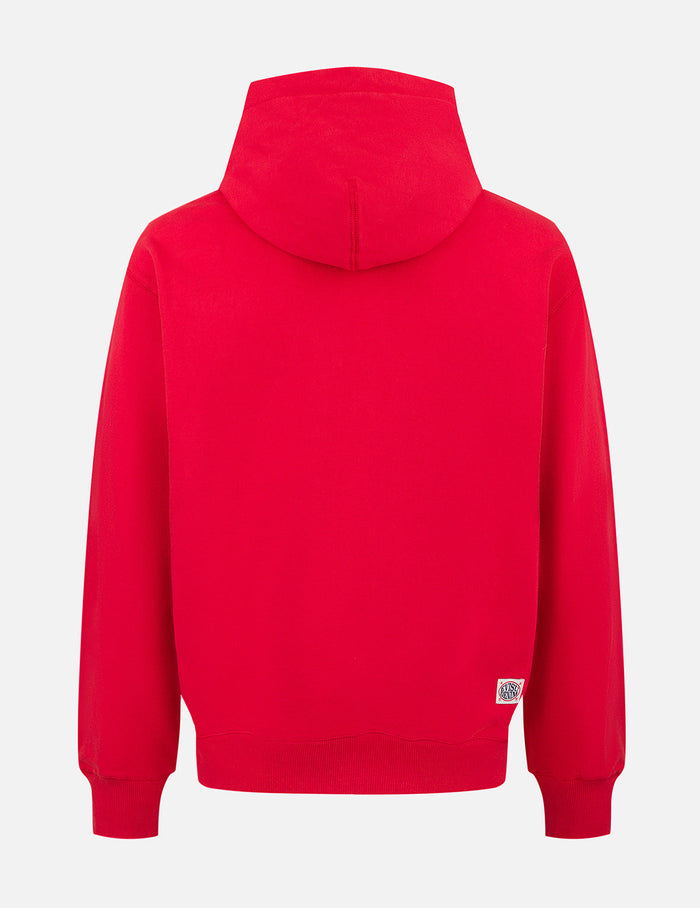Slogan Print with Godhead Patch Embroidery Relax Fit Hoodie