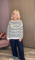 Sonny Knit Cardigan (Black/White)