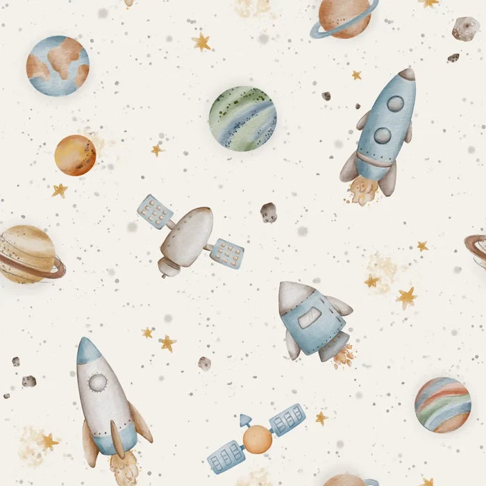 Spaceships Cream - Family Fabrics B.V.