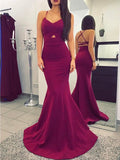 Spaghetti Straps Mermaid Prom Dresses, Mermaid Graduation Dresses, Formal Dresses
