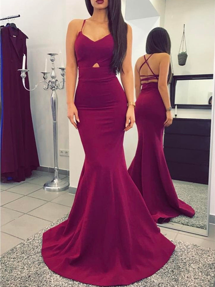 Spaghetti Straps Mermaid Prom Dresses, Mermaid Graduation Dresses, Formal Dresses