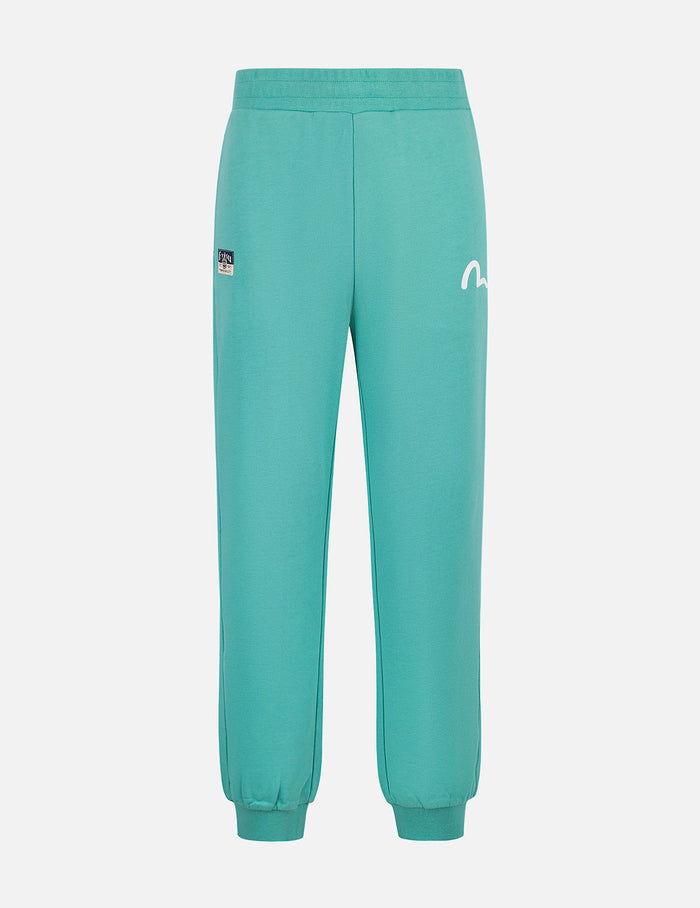 Spray-dyed Seagull and Logo Print Straight Fit Sweatpants
