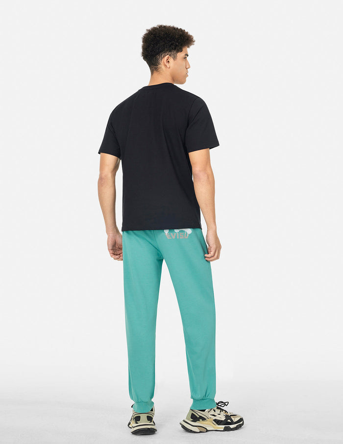 Spray-dyed Seagull and Logo Print Straight Fit Sweatpants