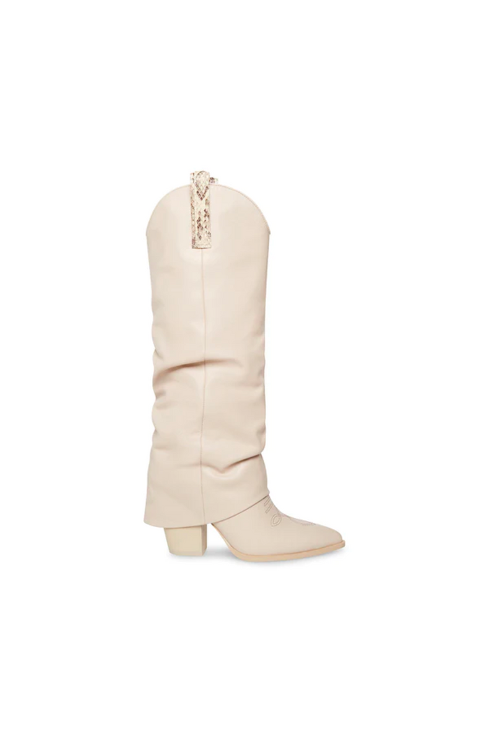 knee high bone leather wester boot