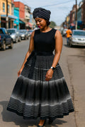Striped Flare Maxi Dress