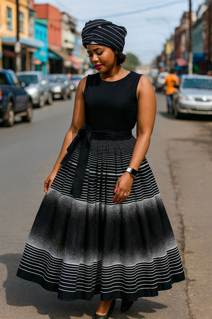 Striped Flare Maxi Dress