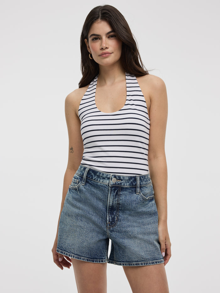 Striped Halter-Neck Tank