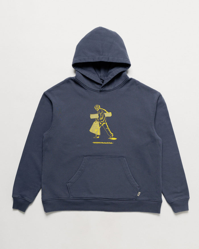 Studio Graphic Hoody  - Washed Blue