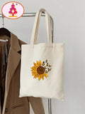 Sunflower Canvas Tote Bag for Women â€“ Eco Friendly Shopping Bag | Shein Instant Delicado