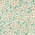 Suzanne Flowers Green & Salmon - Family Fabrics B.V.