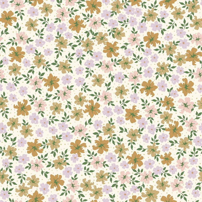 Suzanne Flowers Lila & Brown - Family Fabrics B.V.
