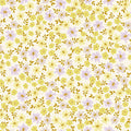 Suzanne Flowers Yellow & Llila - Family Fabrics B.V.