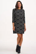 Tamara Jersey Mini Dress (Black/Off White)