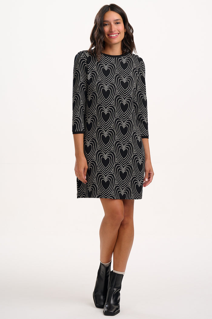 Tamara Jersey Mini Dress (Black/Off White)