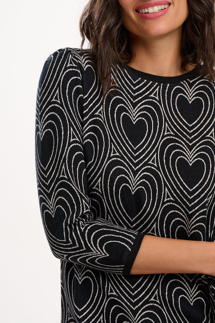 Tamara Jersey Mini Dress (Black/Off White)