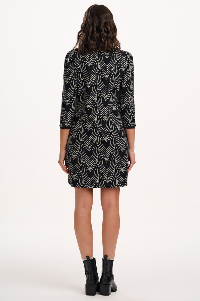 Tamara Jersey Mini Dress (Black/Off White)
