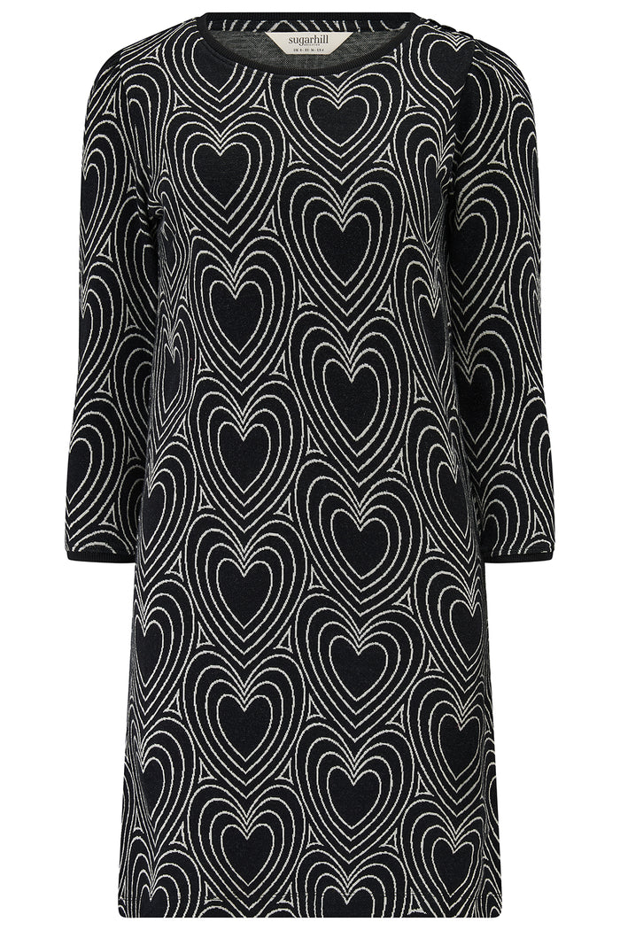 Tamara Jersey Mini Dress (Black/Off White)