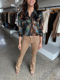 Teal Mix Feather Tyler L/S Blouse - Amor Lafayette