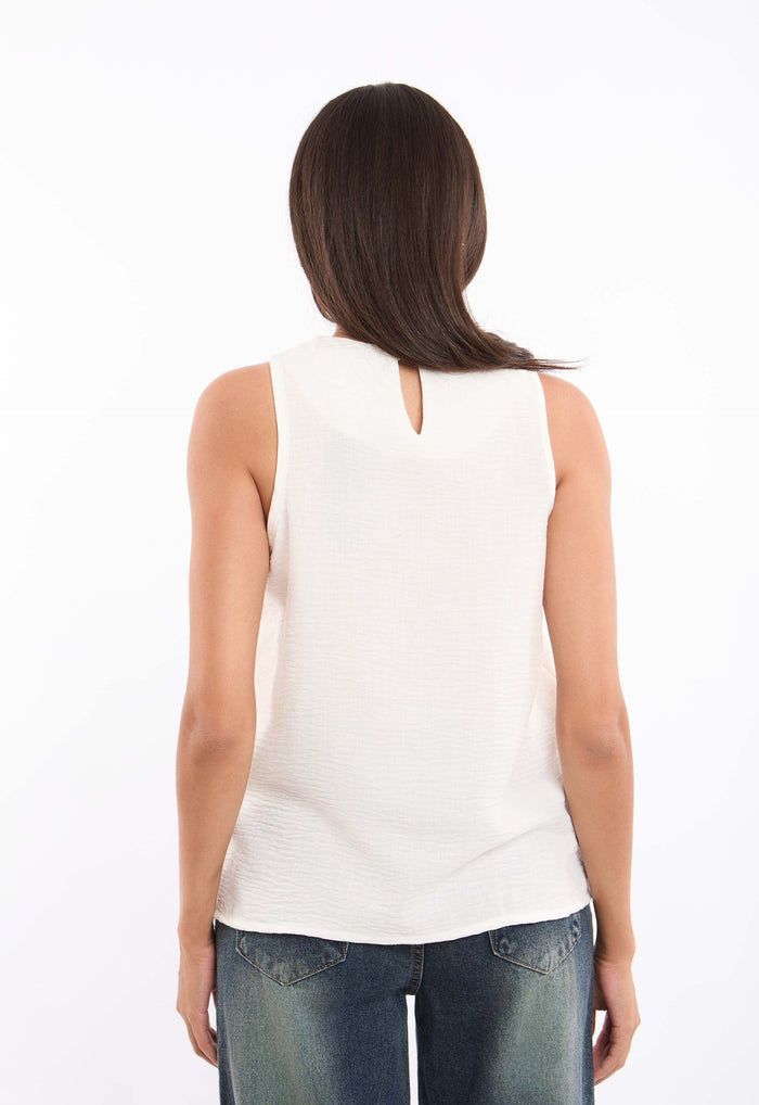Textured Sleeveless Regular Fit Top