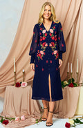The Jodie Midi Dress (Navy)