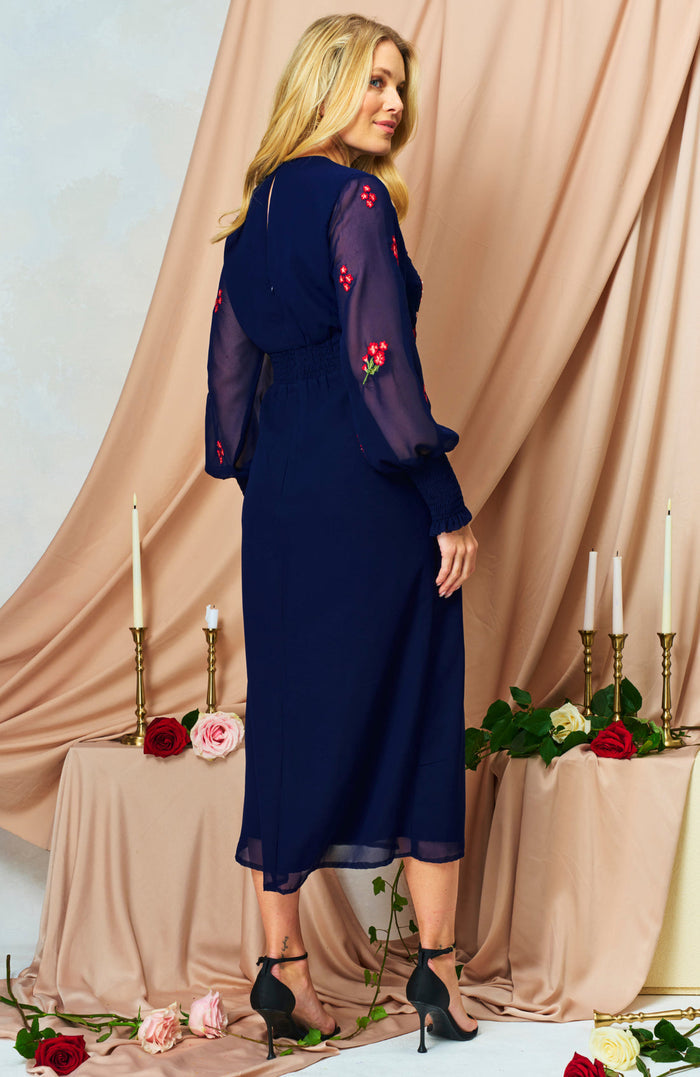 The Jodie Midi Dress (Navy)
