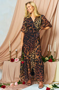 The Lexi Maxi Wrap Dress (Brown)