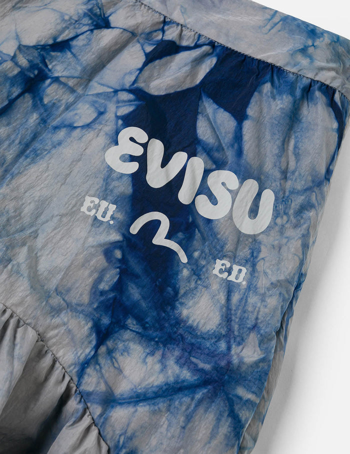 Tie-dye Seagull-inspired Asymmetrical Ruffles Oversized Midi Skirt