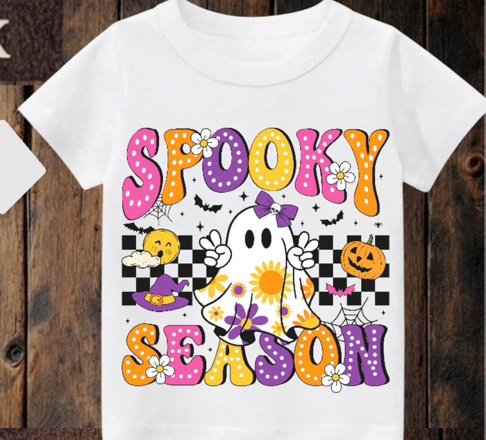 Tiny terror Tee- coloured checkered 🎃👻spooky season Claxton Creations GB