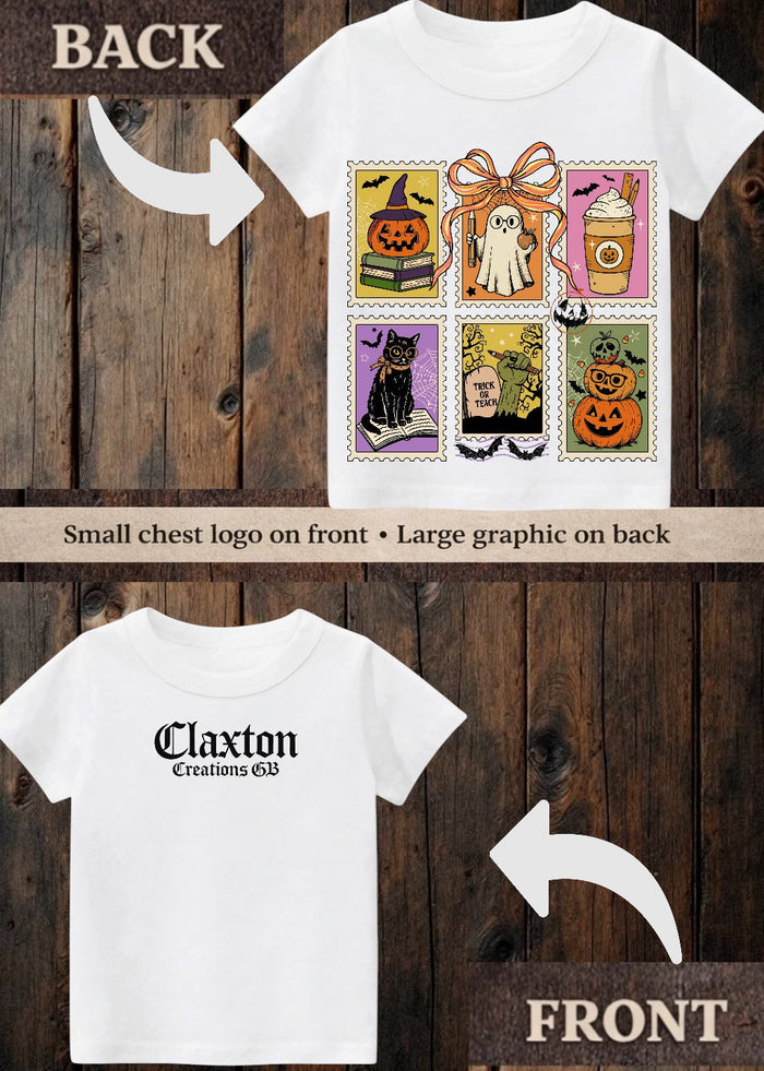 Tiny terror Tee- colourful Halloween 🎃 postcards Claxton Creations GB