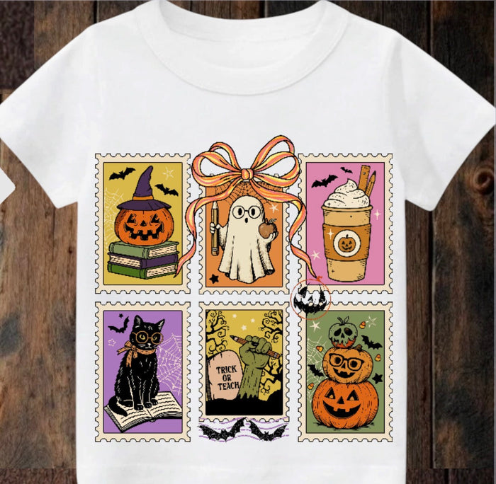 Tiny terror Tee- colourful Halloween 🎃 postcards Claxton Creations GB