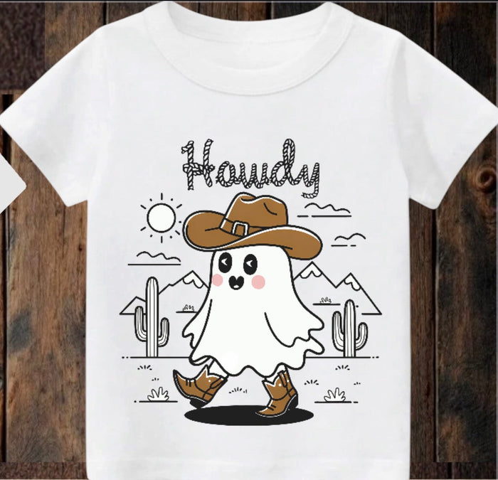 Tiny terror Tee- howdy 🤠 ghost 👻 Claxton Creations GB