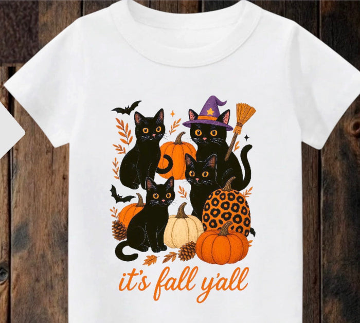 Tiny terror Tee- its fall y’all 🍁 spooky cats 🐱 Claxton Creations GB