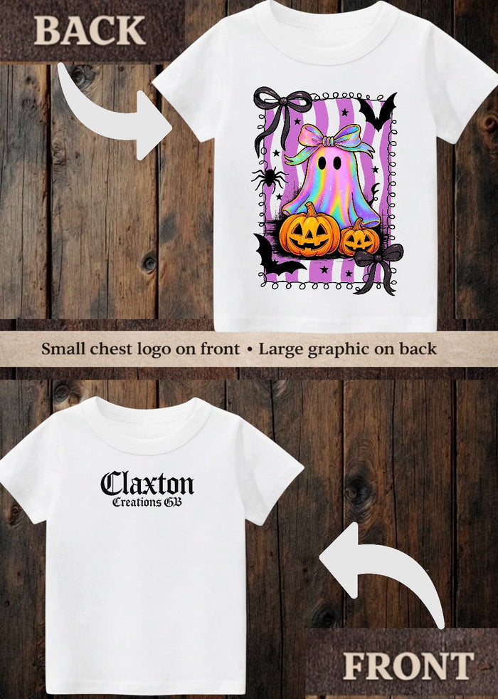 Tiny terror Tee- oil-spill girl 🎀 ghost 👻 stamp Claxton Creations GB