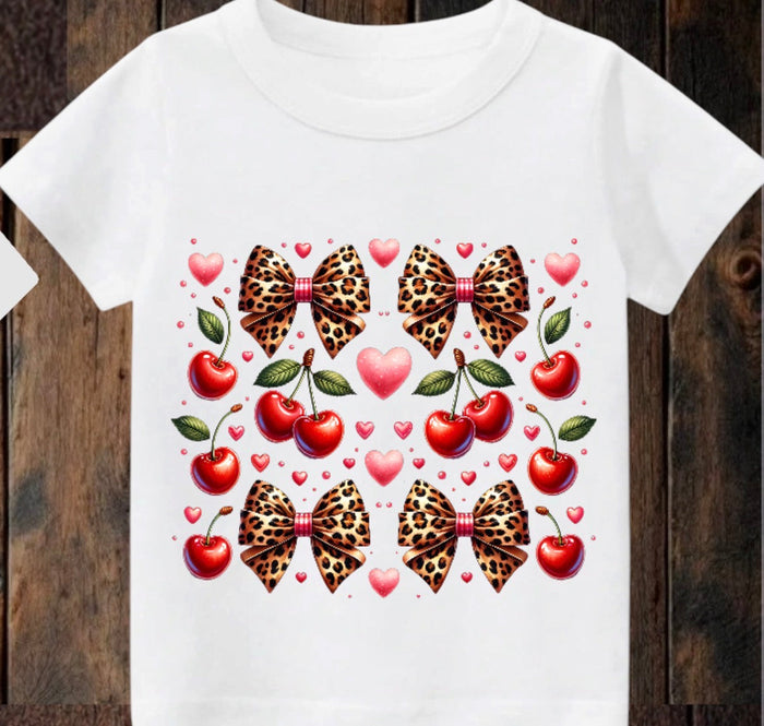 Tiny terror Tee- pretty 🎀 bows & cherries 🍒 Claxton Creations GB