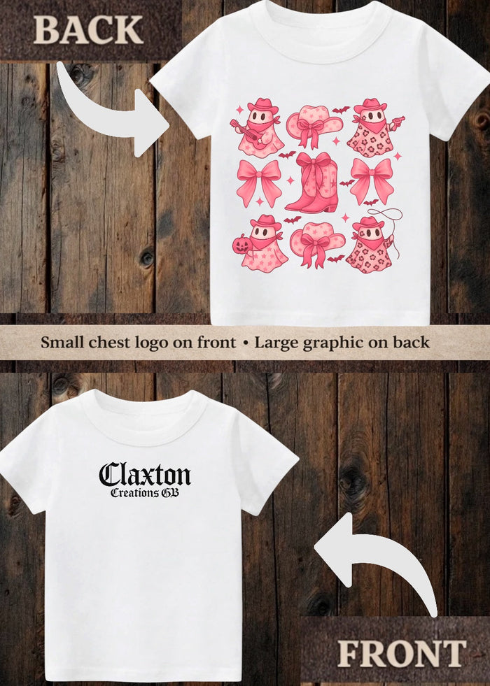 Tiny terror Tee- pretty in pink 🎀 western ghouls Claxton Creations GB