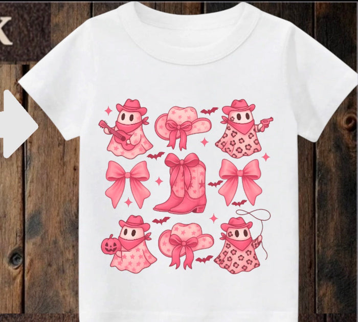 Tiny terror Tee- pretty in pink 🎀 western ghouls Claxton Creations GB