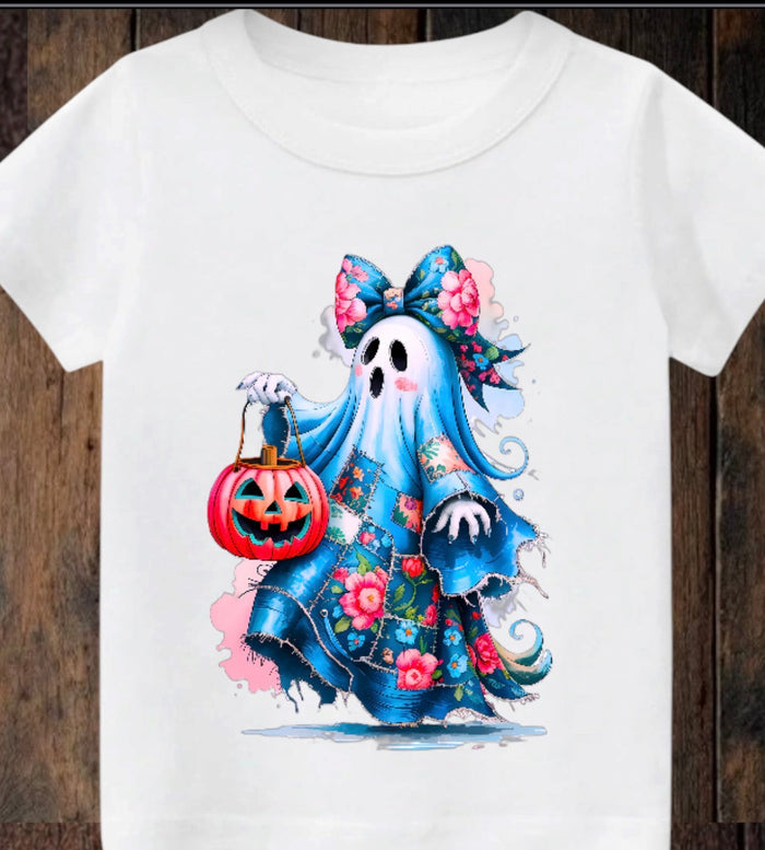 Tiny terror Tee- pretty patchwork girlie 🎀 ghost 👻 Claxton Creations GB