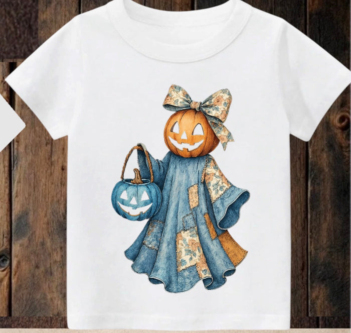 Tiny terror Tee- pumpkin 🎃 patchwork Claxton Creations GB